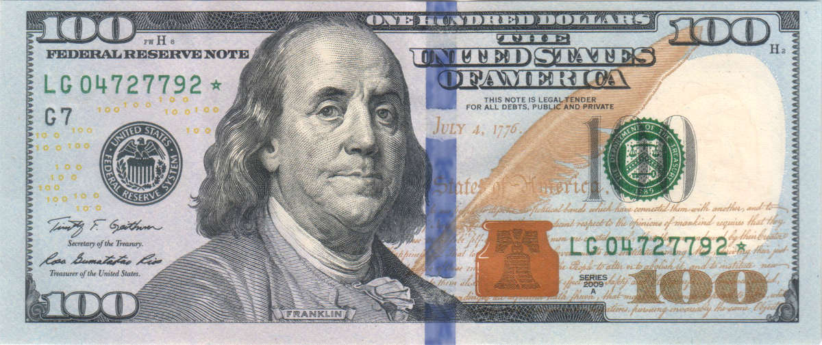 100 USD bill 2009